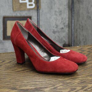 Victor Womens Vintage Suede Heels 167418a830179d Red 6M